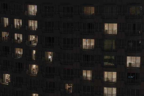 istock Lighting from many room are opened at night 1170059158