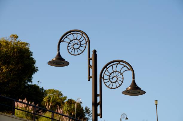 Lyme Regis lamp post stock photo