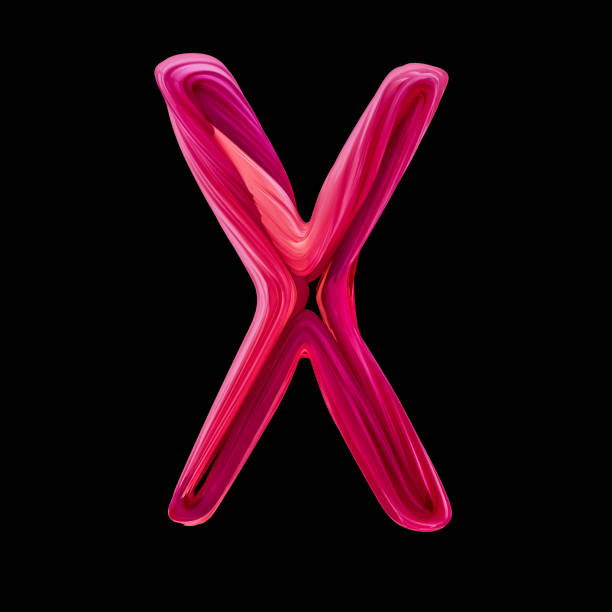 Alphabet candy twisted style art and illustration letter X. 3D rendering