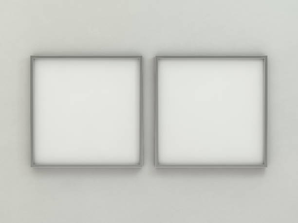 istock White blank square photo frame mockup over background. 3D 1170070922