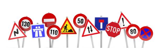 istock Europe road signs on white background 1170070928