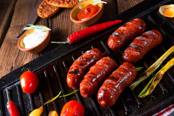 istock Chili chorizo ​​sausage with tomato bruschetta 1170073710