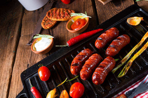 istock Chili chorizo ​​sausage with tomato bruschetta 1170073734