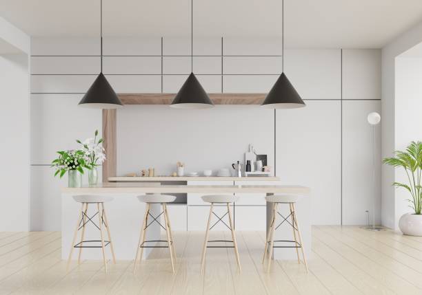 istock Modern kitchen room interior,Modern restaurant room,Modern coffee shop interior on white wall background. 1170077270