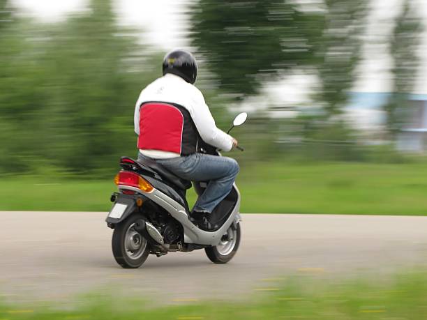 istock Motorcyclist on the road 117007748
