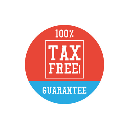 tax sticker concept to reduce taxes paying less. vector illustration