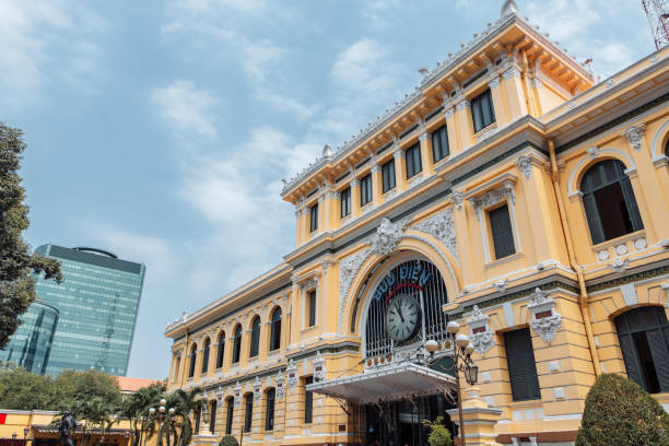 istock Saigon Central Post Office on blue sky background in Ho Chi Minh, Vietnam. 1170082600