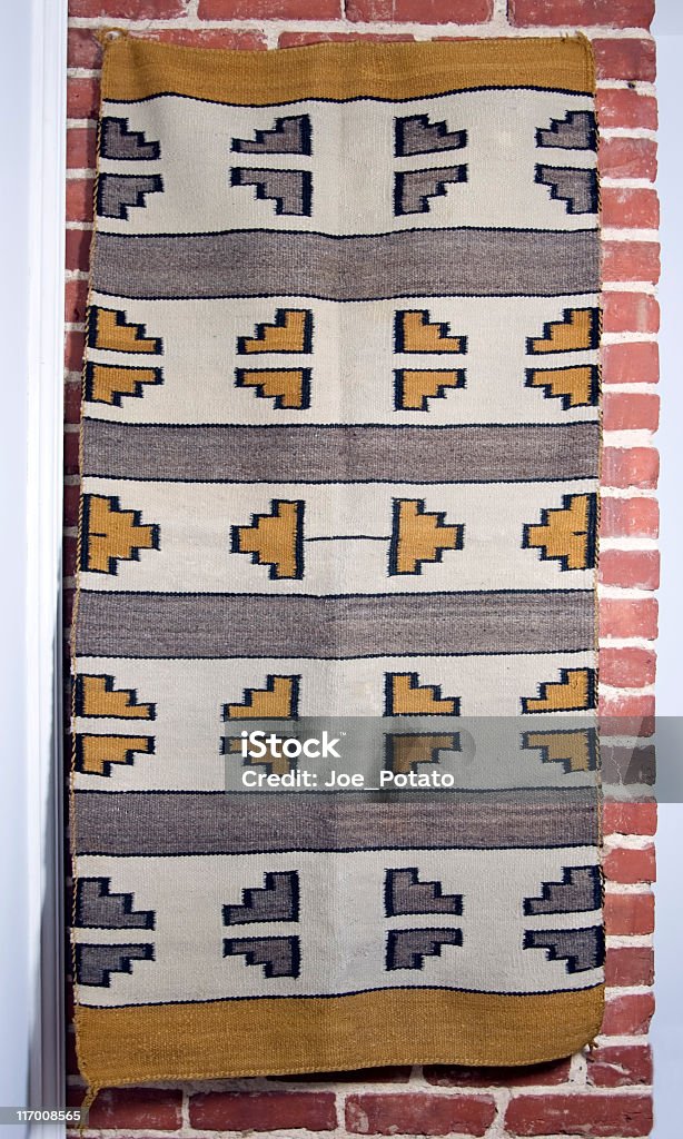 Navajo Rug Navajo rug/blanket wall hanging. Color Image Stock Photo