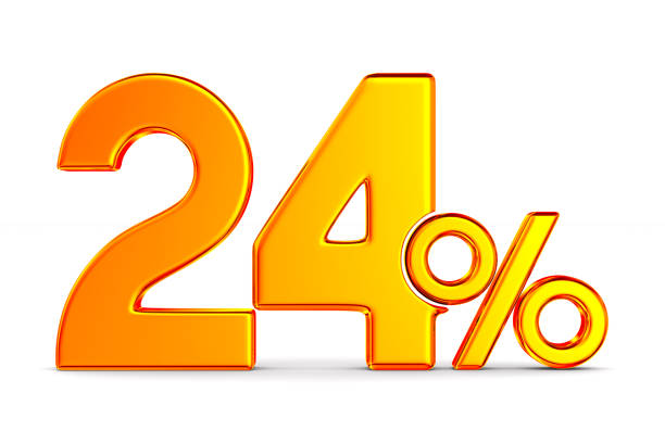 istock twenty four percent on white background. Isolated 3D illustration 1170085655