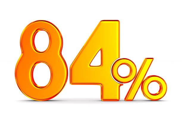 istock eighty four percent on white background. Isolated 3D illustration 1170085658
