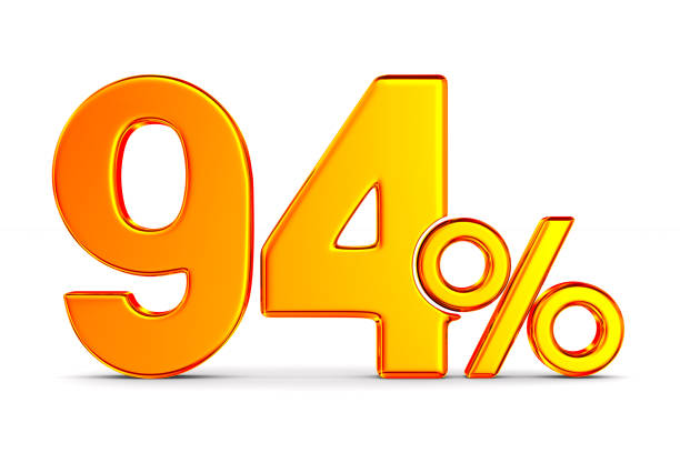 istock ninety four percent on white background. Isolated 3D illustration 1170085659