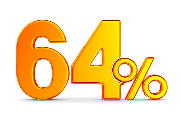 istock sixty four percent on white background. Isolated 3D illustration 1170085661