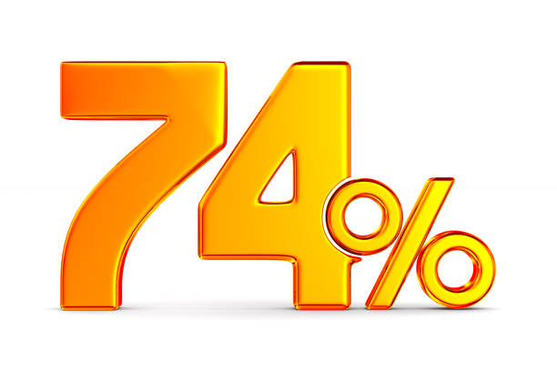 istock seventy four percent on white background. Isolated 3D illustration 1170085664