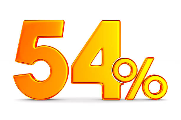 istock fifty four percent on white background. Isolated 3D illustration 1170085665