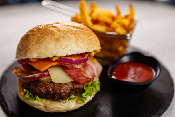 istock Burger with french fries 1170090730