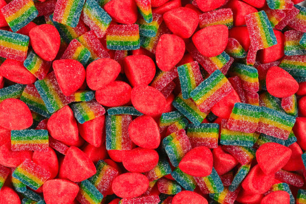 istock Assorted colorful gummy candies. Top view. Jelly  sweets. 1170090910