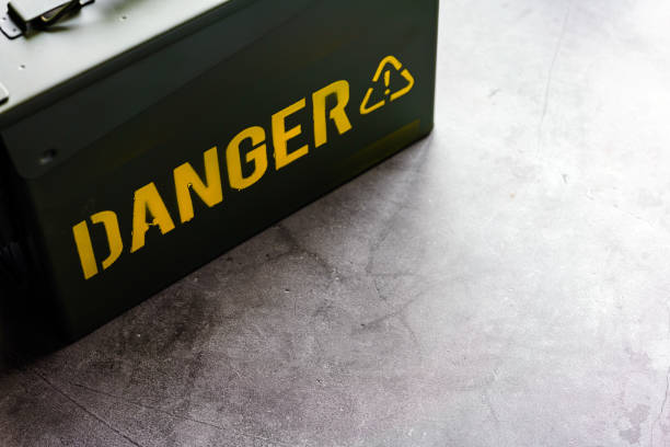 istock Green ammo box isolated on dark background 1170092408