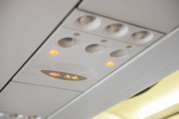 istock No Smoking and Fasten Seat belt Sign Inside an Airplane 1170100080