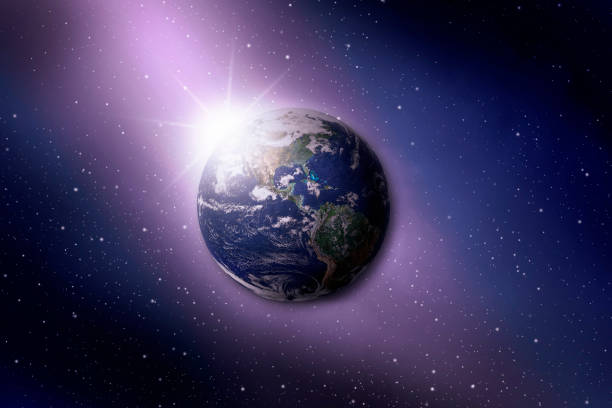 istock View of looking planet earth on space galaxy and star background , science and education concept , Elements of this image furnished by NASA. 1170100796