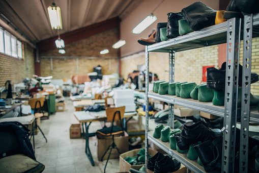 Shoe making factory with no people