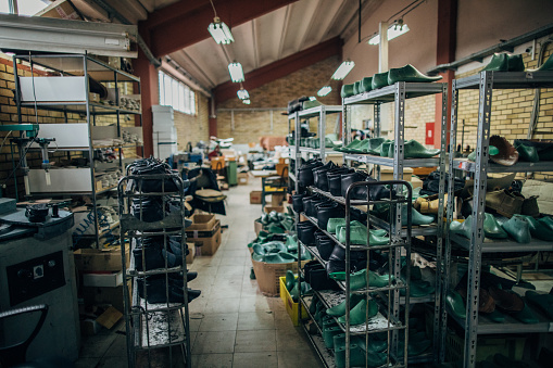 Shoe making factory with no people