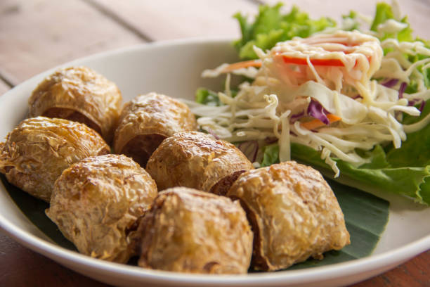 Deep-fried crab meat and minced pork in crab shell,Chinese food