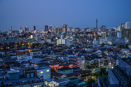 Yokohama Minato Mirai of night view (from Yokohama, Hodogaya-ku, Tokyo). Shooting Location: Yokohama-city kanagawa prefecture