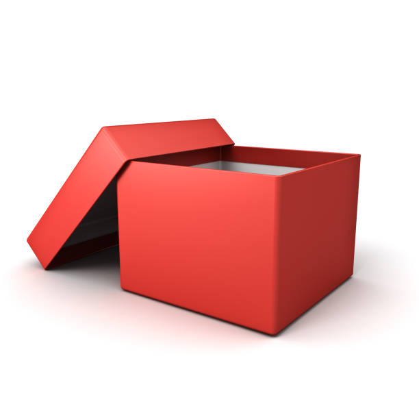 istock Blank open red cardboard box isolated on white background with shadow 1170109022