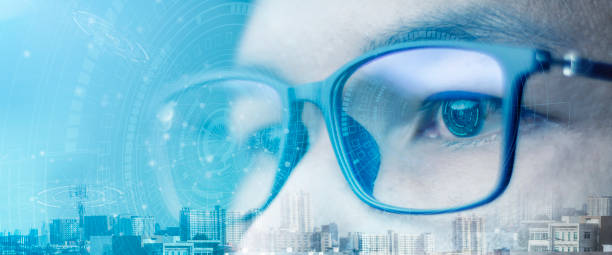 istock High technology that helps identify identification by scanning the eyes of the eye to check the information of the person. 1170110964