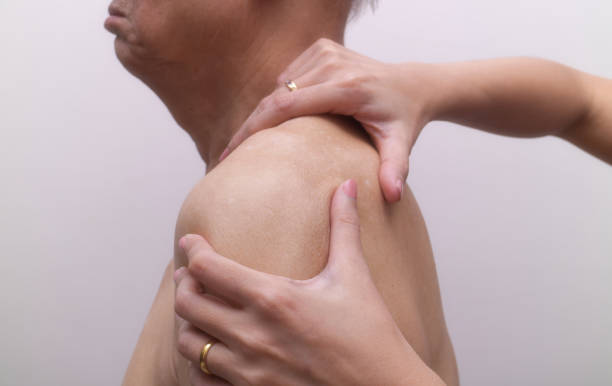 istock Asian old man getting shoulder massage. suffering from shoulder ache 1170111044