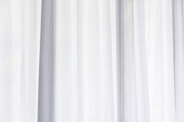istock Modern gray and white curtains in living room 1170111391