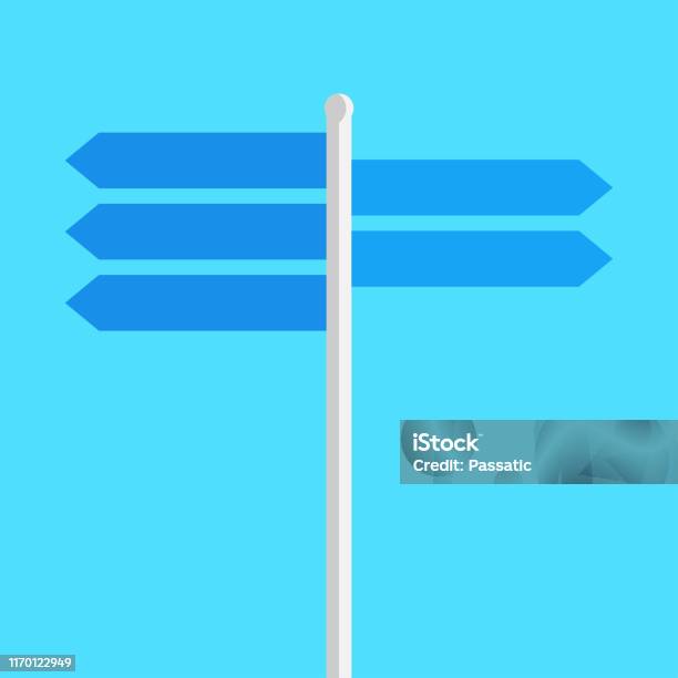 Direction Without Label Directions Sign On The Road Blank Plates Stock Illustration - Download ...