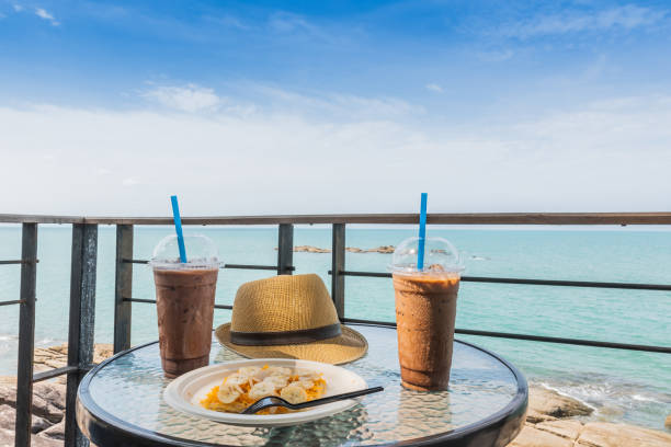 istock Ice cofee with sea and blue sky. 1170123683