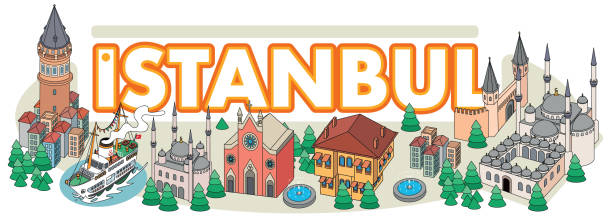 Istanbul Travel Vector Istanbul Travel byzantine icon stock illustrations