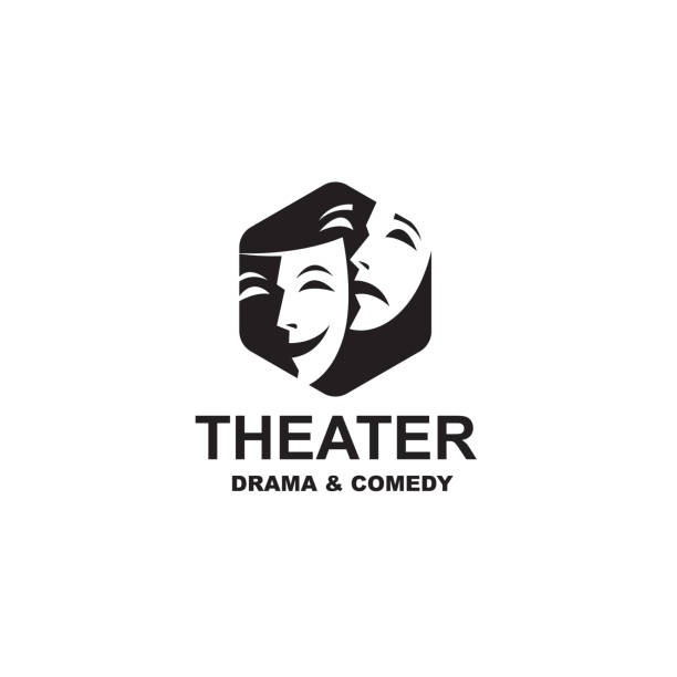 theatrical masks icon icon of comedy and tragedy theatrical masks isolated on white background theater mask stock illustrations