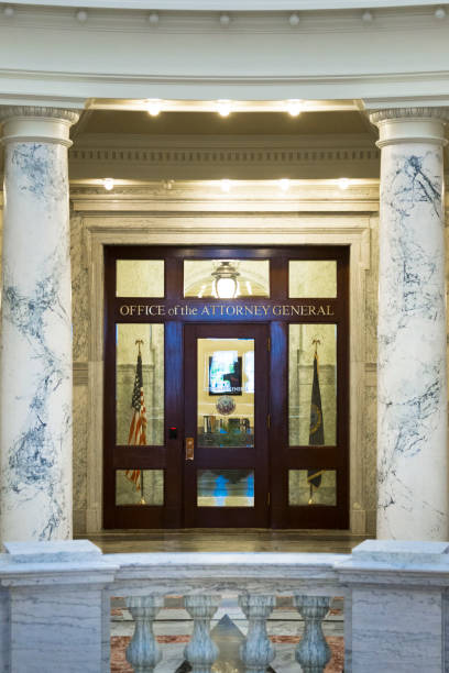office of the attorney general at the idaho state capitol building in boise, idaho, united states - idaho state capitol imagens e fotografias de stock