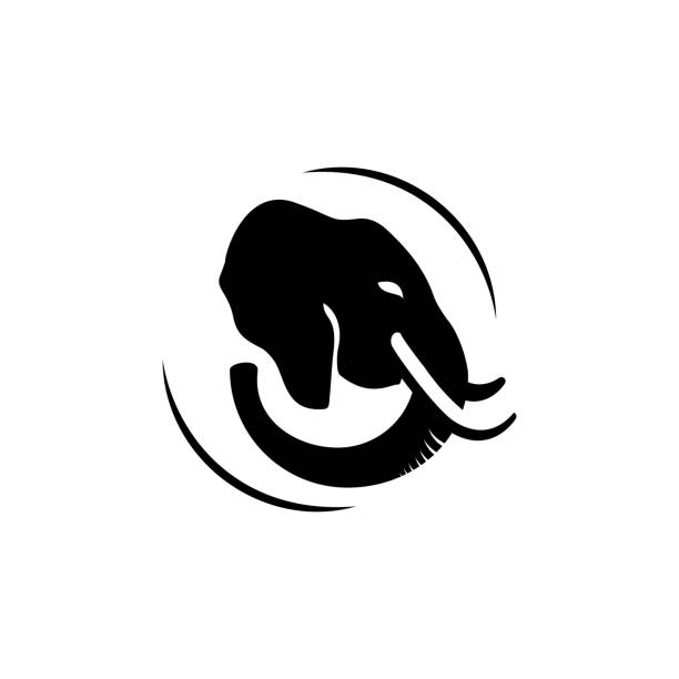 kopf der elephant logo design vektorelement-illustration - elefant stock-grafiken, -clipart, -cartoons und -symbole
