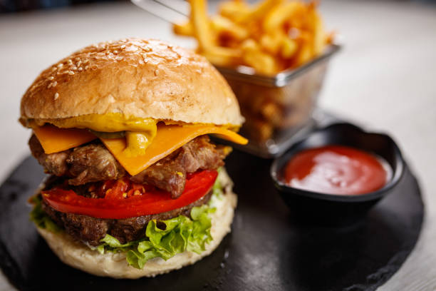 istock Burger with french fries 1170139617