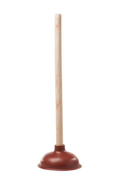 istock Toilet Plunger with Wood Handle on a White Background 1170143222