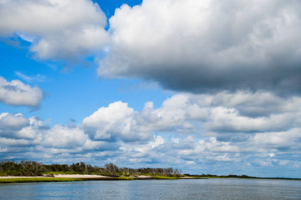 Clouds rolling in over the water in a weather concern