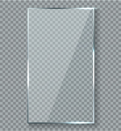 Glossy reflection effect. Transparency window glass plastic with brightreflections plaque vector reflective isolated mockup gloss transparent glare realistic panel texture