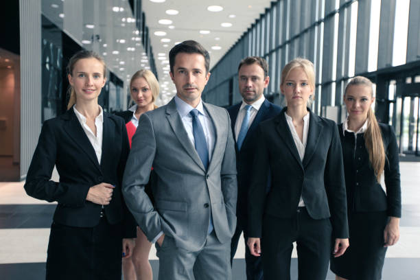 Portrait of business people in office stock photo
