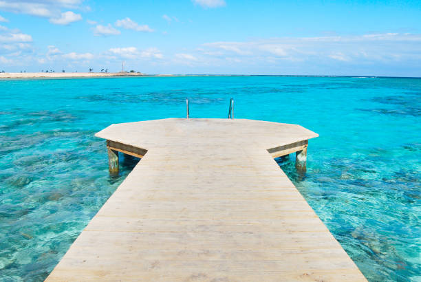 istock Wooden pier in blue water 1170155231