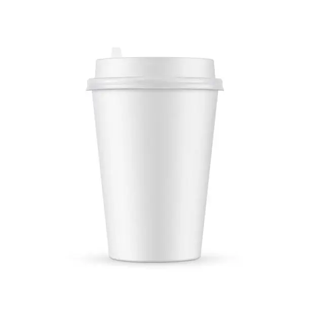 Vector illustration of Paper coffee cup mockup isolated on white background