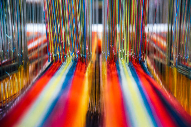 Textiles manufacturing in Cusco, Peru stock photo