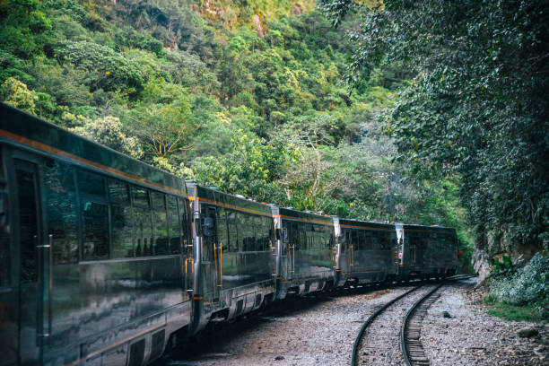 Train Journey to Machu Picchu in Peru stock photo