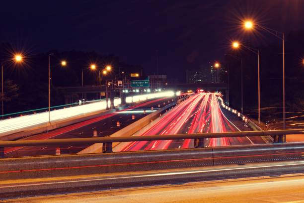 istock Light Trails made from Car lights during the night 1170162745