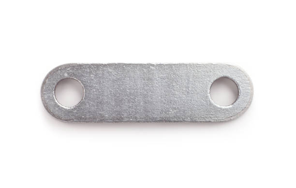 istock rectangular metal plate with rounded edges and screw holes on the sides 1170163968