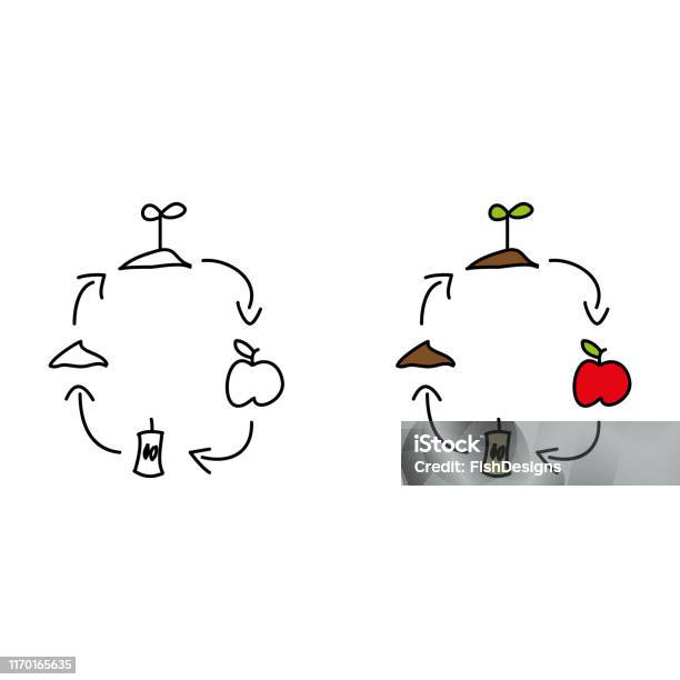 Compost Arrow Composting 5 Stock Illustration - Download Image Now - Apple - Fruit ...