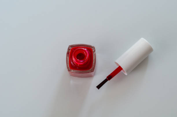 istock Red nail polish bottle 1170165830